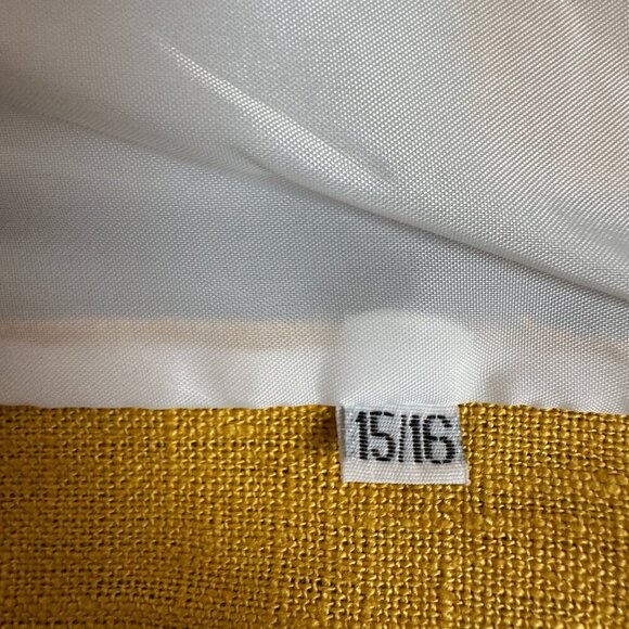 VTG International Scene Oversized Mustard Yellow Linen Blazer Women's Sz 15/16 - Picture 12 of 12